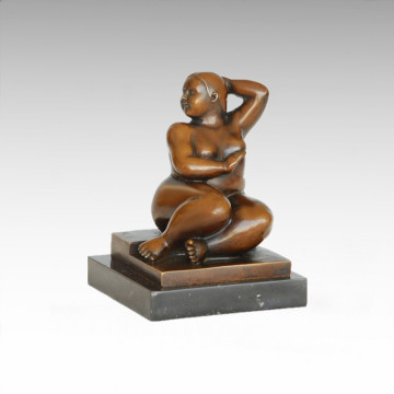 Abstrakte Figur Statue Fette weibliche Bronze Skulptur TPE-1005